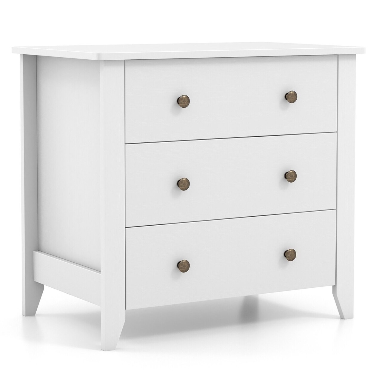 3 Drawer Dresser Chest Of Drawers Bedside Table For Living Room Bedroom White